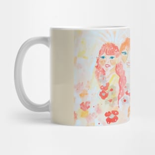 Drawing of Three Cute Fairies With Beautiful Hairs Mug